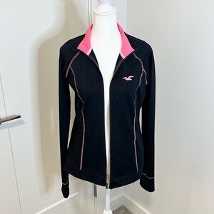 Hollister Navy/Pink Long Sleeve Zip-Up - Size M
